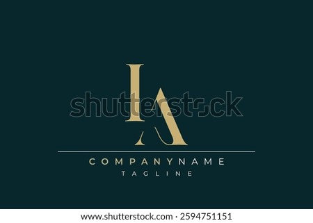 Elegant Monogram with Sophisticated Typography Design Featuring IA with Sophisticated Typography