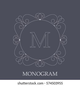 Elegant monogram template made in linear style