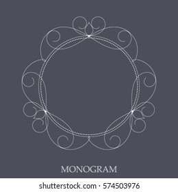 Elegant monogram template made in linear style
