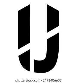 Elegante monograma alfabeto Vector U letra fuente logo. Icono de ilustración de tipografía Abstractas de lujo minimalista logotipo geométrico retro vintage.