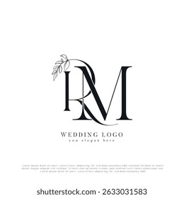 Elegant Monogram Wedding Logo with Initials RM