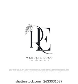 Elegant Monogram Wedding Logo with Initials RE