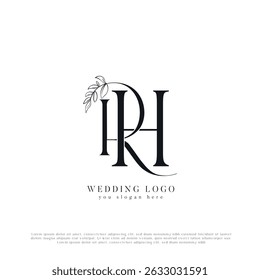 Elegant Monogram Wedding Logo with Initials RH