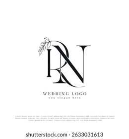 Elegante logotipo de Boda con iniciales RN