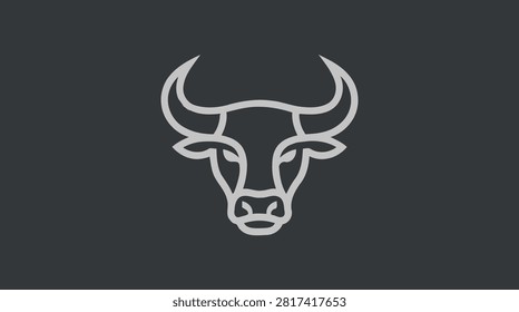 Elegant monoline cattle graphic for premium branding.
