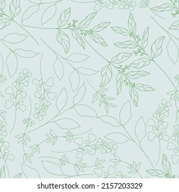 Elegant Monoline Floral Seamless Pattern Design