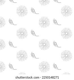 elegant monoline floral seamless pattern design