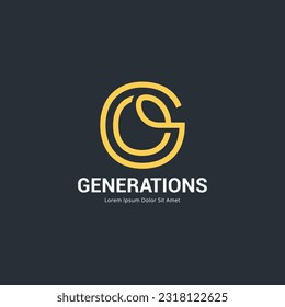 Elegant monoline GO, OG letter logo design vector illustration