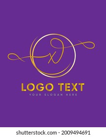 Elegant Monoline script letter type X logo template, vector logo for business and company identity 