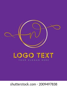 Elegant Monoline script letter type N logo template, vector logo for business and company identity 