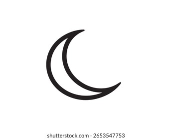 Elegant Moon Icon In Flat Line Art Vector