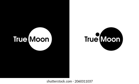elegant moon logo simple strong and  beautiful vector with black and white background. creative concept. 