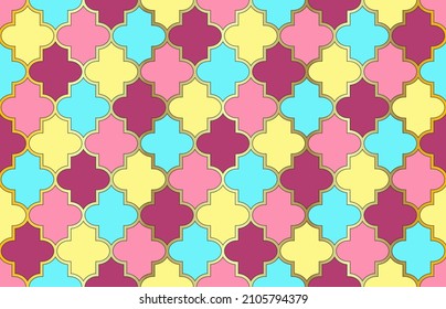 Elegant Moroccan Seamless Pattern. Mosque Window Pattern. Traditional Islamic Lantern Background. 1001 Night Arabesque. Moroccan Seamless Pattern. Ramadan Kareem Tender Design. Iranian Mubarak Mosaic.