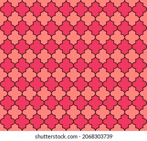 Elegant Moroccan Seamless Pattern. Traditional Muslim Lantern Ornament. Ramadan Kareem Noble Design. Mosque Window Motif. Eastern Mubarak Mosaic. 1001 Night Arabesque. Moroccan Seamless Pattern.