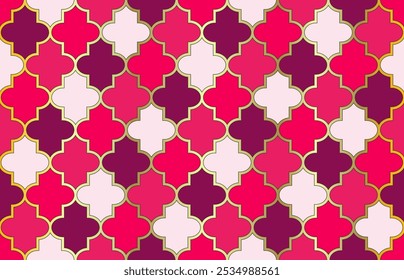 Elegant Moroccan Seamless Pattern. Traditional Muslim Lantern Background. 1001 Night Arabesque. Ramadan Kareem Noble Pattern. Arabic Mubarak Mosaic. Mosque Window Motif. Moroccan Seamless Pattern.