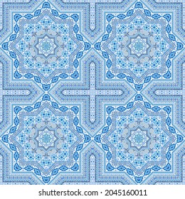 Elegant moroccan zellige tile seamless pattern. Ethnic geometric vector elements. Quilt print design. Stylish moroccan zellige tilework eternal pattern. Wall decoration template.
