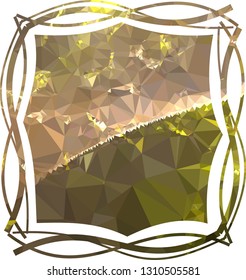 Elegant mosaic frame, border, background
