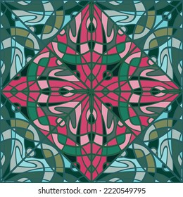 mosaico elegante de líneas de un patrón impecable. Ornamento vintage abstracto decorativo. Diseño para tela, impresión textil, papel de envoltura, cubierta. Ilustración del vector