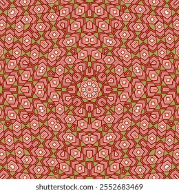 Elegant mosaic repeated ornament vector design. Funky wrapping motif. Mix geometry background. Indian traditional print. Royal background.