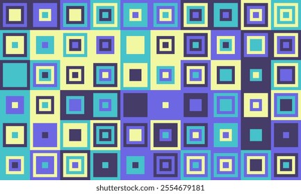 Elegant mosaic tile pattern with vibrant colours. Perfect for textile, decorative covers, or modern graphic design with structured and symmetrical appeal.
