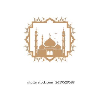 Elegant Mosque Gate and Archway Silhouettes Illustration


