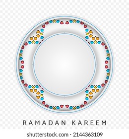 Elegant mosque gate design. Ramadan kareem background with Islamic mosaic. Suitable for Islamic holiday greeting designs