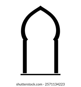 An Elegant mosque gate silhouette with intricate design