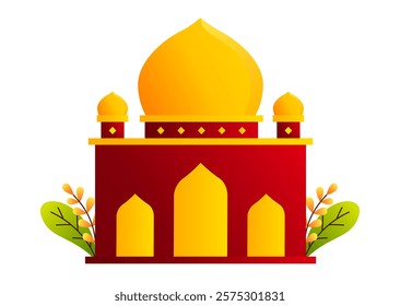 Elegant Mosque Illustration with Gradient Shades