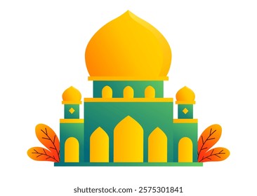 Elegant Mosque Illustration with Gradient Shades