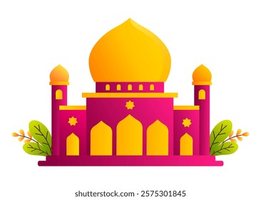 Elegant Mosque Illustration with Gradient Shades