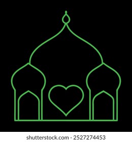 Elegant Mosque Love Illustration work