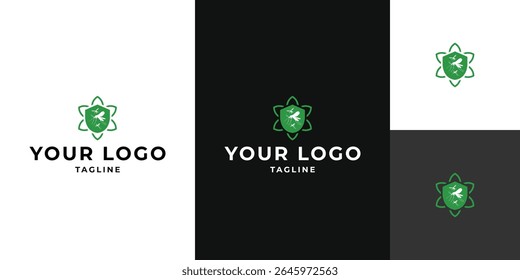 Elegant Mosquito Shield Floral Frame Logo