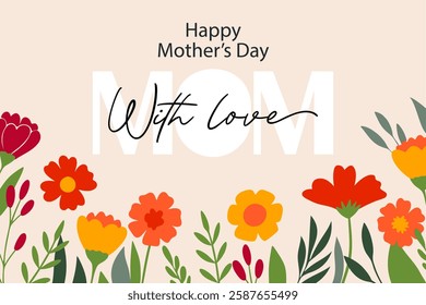 Elegant Mother's Day Card with Vibrant Flowers