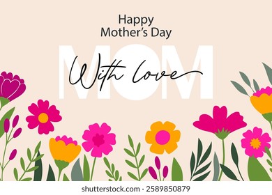 Elegant Mother's Day Card with Vibrant Flowers