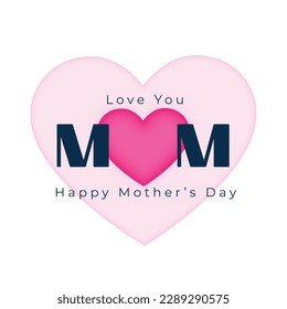 elegant mothers day wishes card with love you mom message vector