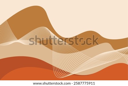 Elegant Mountain abstract line art background. mountain desert vector