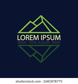 Elegantes Bergkamm-Vektorlogo und Icon-Design für Premium-Outdoor-Lifestyle-Marke
