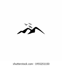 elegant mountain with flying birds logo would be perfect 
for a travel agency, a nature photographer or any art and design 
related services.