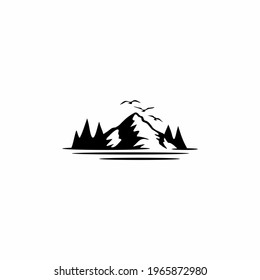 elegant mountain with flying birds logo would be perfect 
for a travel agency, a nature photographer or any art and design 
related services.