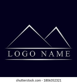 Elegant Mountain Logo. Outdoor Logo. Luxury Logo