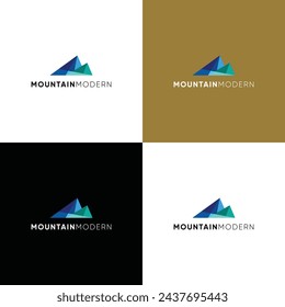 elegant mountain modern technology logo concept designs