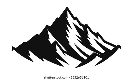 Elegant Mountain Vector, Mountain Vector Unique Black Landscape