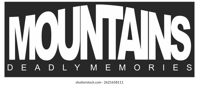 Vetor de texto Elegante MOUNTAINS, fundo preto.