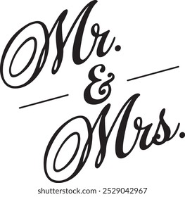 Elegant Mr. and Mrs. Calligraphy Design