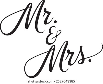 Elegant Mr. and Mrs. Calligraphy Design