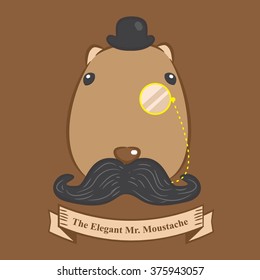 The Elegant Mr. Mustache Guinea Pig