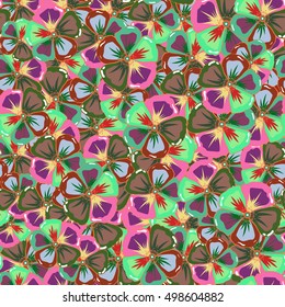 Elegant multicolored seamless pattern with decorative flowers. Vector multicolor floral pattern for wedding invitations, greeting cards, scrapbooking, print, manufacturing fabric and textile.