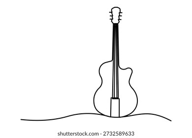 Elegante musikalische Katzenkomposition, die Melodiesymbole zu einem einzigartigen minimalistischen Linienkunstwerk kombiniert