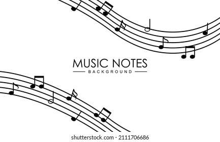 Elegant musical notes music chord. black white 