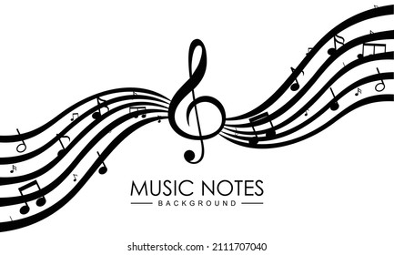 Elegant Musical Notes Music Chord Black Stock Vector (Royalty Free ...